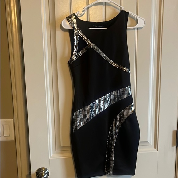 Elegant Black and Silver Dress by BEBE Addiction - Picture 1 of 7